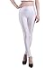 HDE Women's High Waist Leggings Stretch Tight Slimming Pants (White, Medium)
