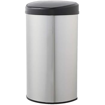 AmazonBasics Automatic Stainless Steel Trash Can - D-Shaped, 50-Liter