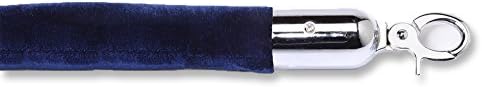 ComeAlong Industries Velour Rope with Polished Chrome Snap End, 4', Navy Blue