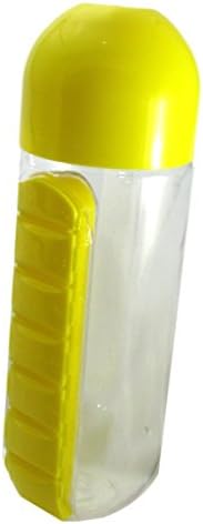 7 Days Pills &amp; Vitamins Organizer Water Bottle Yellow