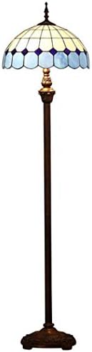 Tiffany Style Floor Lamp, European Mediterranean Blue Glass Floor Lamp, Modern Minimalist Bedroom Living Room Art Floor Light