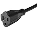 Maximm Cable 6 Feet 360° Rotating Flat Plug Extension Cord/Wire, 3 Prong Grounded Wire 16 Awg Power Cord - Black UL Certified