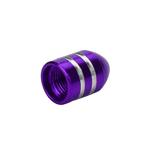 Alonea 4x Aluminum Bullet Car Truck Air Port Cover Tire Rim Valve Wheel Stem Caps (Purple)
