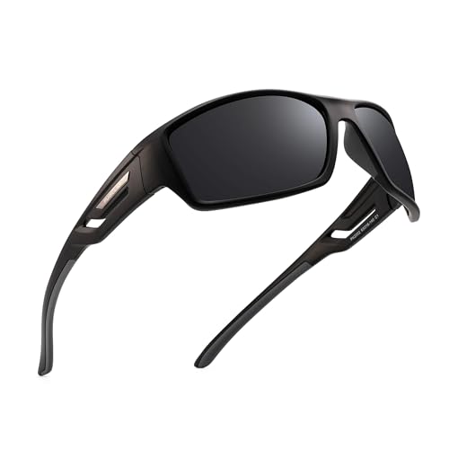 PUKCLAR Polarised Sports Sunglasses for Men Women - Lightweight TR90 Frame, UV400 Protection, Spring Hinges for Driving Cycling Running