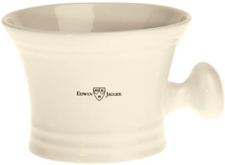 Edwin Jagger Ivory Porcelain Shaving Soap Bowl With Handle by Edwin Jagger Limited