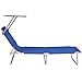 Heize best price Blue Foldable Outdoor Relax Chaise Lounge Beach Chair Bed Camping Recliner w/Canopy Cot Outdoor Portable Military Bed Hiking(U.S. Stock)thumb 4