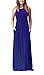 KORSIS Women's Summer Casual Loose Sleeveless Racerback Long Maxi Swing Dresses with Pockets Blue XL