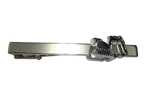 Kiola Designs Silver Toned Excavator Heavy Machinery Square Tie Clip