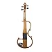 Cecilio L4/4CEVN-L2Y Left-Handed Solid Wood Yellow Maple Metallic Electric Violin with Ebony Fittings in Style 2 (Full Size)