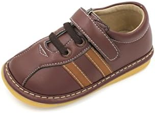 Little Mae's BoutiqueSneaker Squeaky Shoes for Toddler Boys, Ideal Toddler Walking Shoes with Removable Squeaker and Adjustable Strap - Flexible Sole Baby Shoes