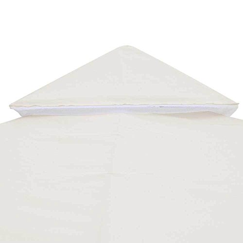 Koval Inc. 10 X 10 Ft Garden Patio Canopy Gazebo Replacement Canopy with Net Top Ivory White