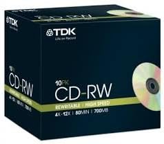 TDK CD-RW 700MB 12X Rewriteable Blank Disc Jewel Case T18798