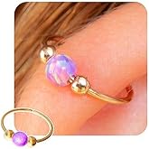 Lugasis FINE JEWELRY Opal Gold Helix Hoop, Purple Opal 14k Gold Filled Cartilage Earring, 20 Guage Gold Piercing Hoop.