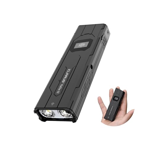 klarus X2 Ultra Thin, Palm-sized EDC Torch, 3000 Lumens, Compact Powerful Torch with Double Switch, OLED Display, IPX6 Perfect for Outdoor, Use and Emergency.