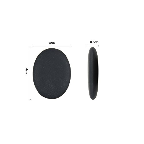 Romonacr 8Pcs Professional Small Massage Hot Stone Set Natural Lava Heated Stones Basalt Warmer Rock for Spa, Massage Therapy 1.18 x 1.57 x 0.31in(3x4x0.8cm) Black - Thumbnail 6