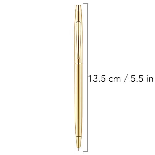 Unibene Slim Metallic Retractable Ballpoint Pens - Gold, Nice Gift for Business Office Students Teachers Wedding Christmas, Medium Point(1 mm) 6 Pack-Black ink