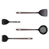 Liflicon Silicone Kitchen Utensil Set-Premium Cooking Tools Set- 1 Ladle, 1 Skimmer,1 Rice Paddle, 1Turner - Heat Resistant Silicone Cooking Utensil(4 Pieces Set)