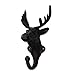 Deer Elk Doe Head Wall Hook Cast Iron Rustic Brown