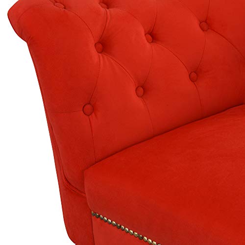 Casa AndreaMilano Chaise Lounge Indoor Chair Tufted Velvet Fabric