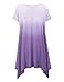 LL Womens Ombre Short Sleeve Oversized Side Panel Tunic Top - Made In U.S.A.