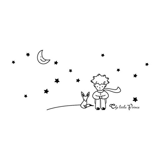 Respctful Stars Moon The Little Prince Boy Wall Sticker For Child's room (White)