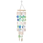 Amazing Grace Beautiful Wind Chime White Blue Green 20h, 5w Capiz Shell
