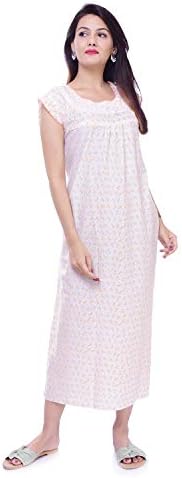 APRATIM Cotton Women Sleep Wear Night Gown Casual White Color Size Free Size