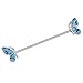 (2pcs) Double Blue Butterfly and Red Rose Industrial Barbells14G 1&1/2