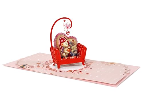 CUTPOPUP Cute Cat Couple – Anniversary Card, 3D Birthday Card, Wedding Greeting Card, Gift Card, Original Gifts for Women (Cute Cat Couple) US8-AN151ES