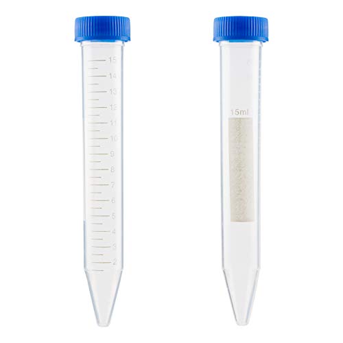 image for Bekith 200pc Plastic Centrifuge Tubes, 15ml, Conical Bottom, Graduated