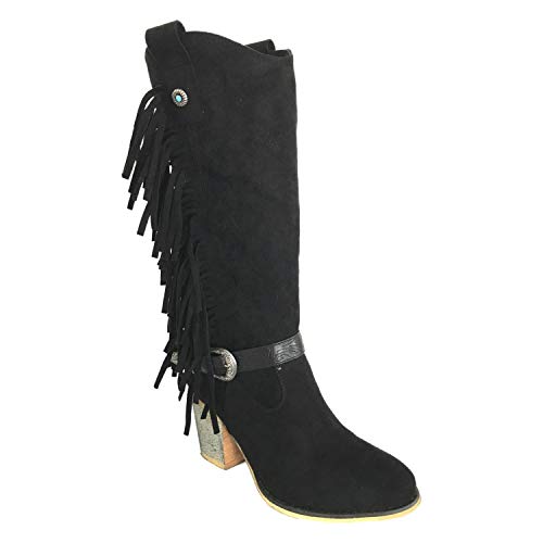 Botas altas boho con flecos negro ☆ Boho Chic ☆