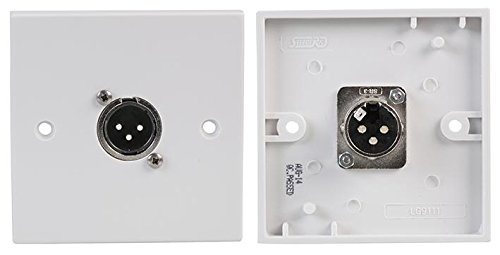 PRO SIGNAL 1 Gang Wall Plate with 3 Pin XLR Plug – UK Standard Multimedia Faceplate for Audio Connections – PELR0082