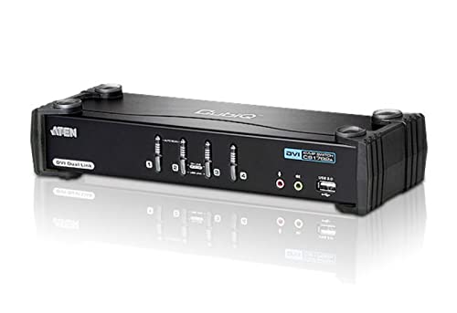 Aten CubiQ CS1784A 4-fach KVM Umschalter (DVI, USB 2.0, 2.1 Audio)