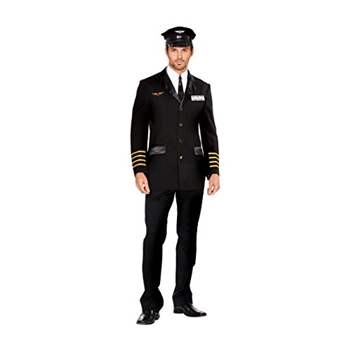 Dreamgirl Mile High Pilot Hugh Jordan Dress, Black, Medium - Thumbnail 3