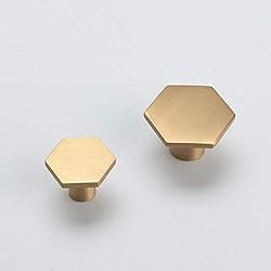 Solid Brass Hexagon Kitchen Cabinet Knobs and Pulls