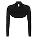 HDE Open Front Shrugs for Women Long Sleeve Bolero Cropped Cardigan Sweater S-4X (Black)