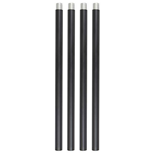 VINLUZ 10 Inches Pendant Extension Rods for Chandelier, Black Finish