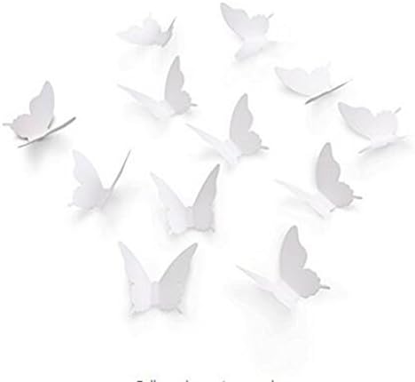 LOLOAJOY 36PCS/Set 3D Home Decoration Removable Butterfly Wall Stickers White