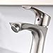 KINGO HOME Commercial Stainless Steel Lavatory Single Handle Single Hole Brushed Nickel Bathroom Faucets, Hot and Cold Water Vanity Sink Faucet