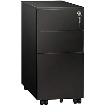 Amazon Com Devaise 3 Drawer Mobile File Cabinet With Lock Narrow