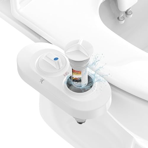 JaxiLano Filtered Bidet Attachment for Toilet Seat, Suitable for Most Toilet Tank (White) by JaxiLano - Used condition - US$28.69