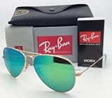Ray-Ban RB3025 112/19 Aviator gold frame Crystal Green Mirror Lens large