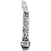 925 Sterling Silver Tiny Hammered Bar Charm Pendant | Charm Only