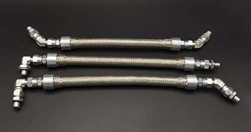 High Pressure Oil Pump HPOP Hoses Lines Kit & Crossover Fits 99-03 Ford 7.3L Powerstroke STAINLESS STEEL Mesh
