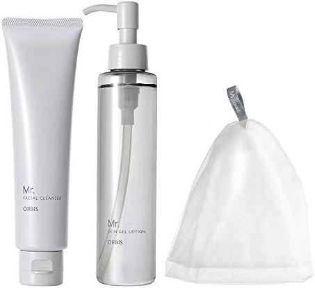 ORBIS Mr.(オルビス ミスター) 2ステップセット(洗顔料・オールインワンジェル) メンズ用 泡立てネット付 (洗顔料110g・化粧水150mL)