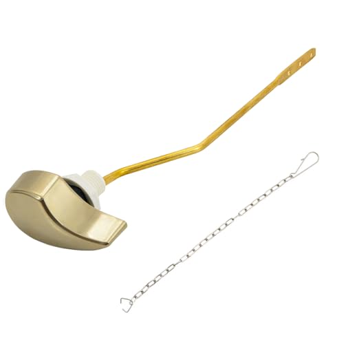Photo 1 of Lychee Light Toilet Cistern Side Flush Lever, Compatible with TOTO WC Flush Handle, Pure Copper Rod Body, Equipped with Hook-Style Chain for Toilet Flush Rod Replacement Part, 1 Piece (PVD Gold)