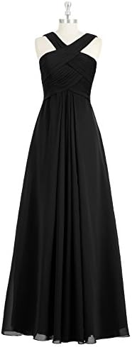 Dresstory Women's Long Chiffon Prom Dress Halter Mother of the Bride Pleated Evening Gown NW38