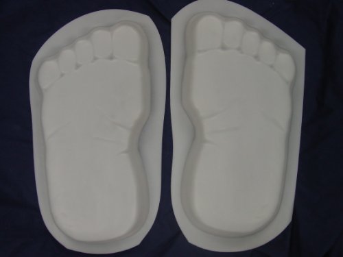 Huge 16 Inch Footprints Bare Feet Stepping Stone Concrete Mold Set 1260