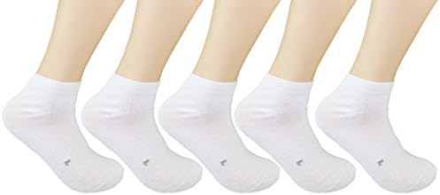 Home Value Men's Ankle Socks (Pack of 12) Size L 10-13 (White/White)