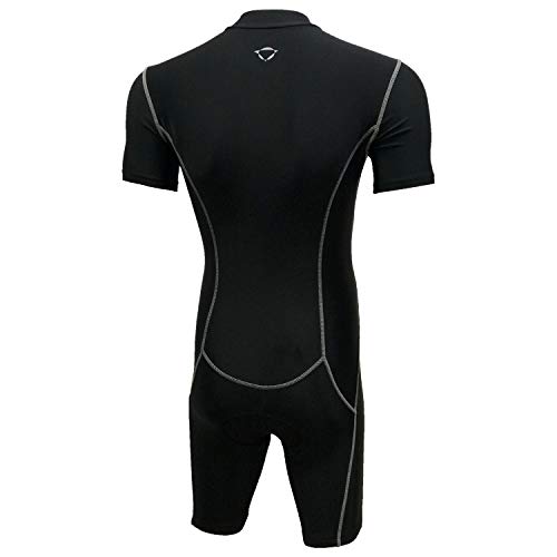 LEADER CYCLING Men's Triathlon Suit with Sleeves Compression Running Swimming Cycling Breathable Quick-Drying Tri Suit (Black, Medium)